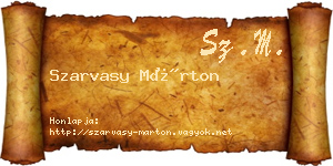 Szarvasy Márton névjegykártya