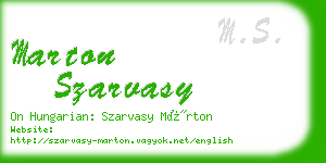 marton szarvasy business card